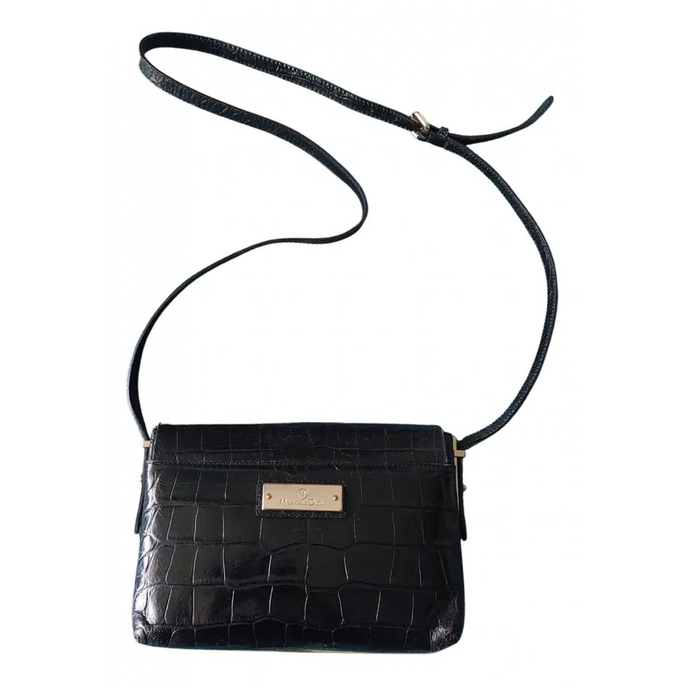 Massimo Dutti Leather Croc-Embossed Bag